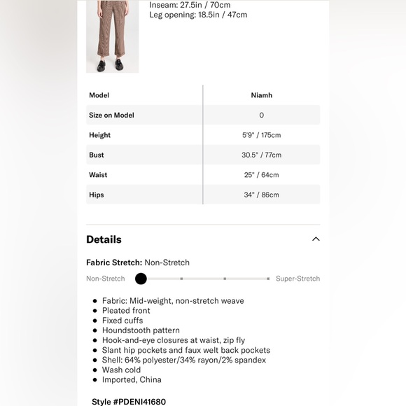 PAIGE Brown Houndstooth High Waist Wide Leg Pants Size 10 NWOT - Picture 6 of 10